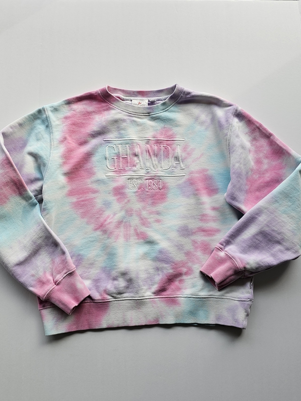 Ghanda Pastel Tie-Dye Sweatshirt Sweater - Pink, Purple & Blue Size 9-10years